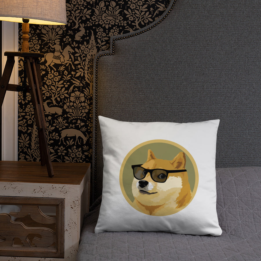 Dog In Glasses - Basic Pillow