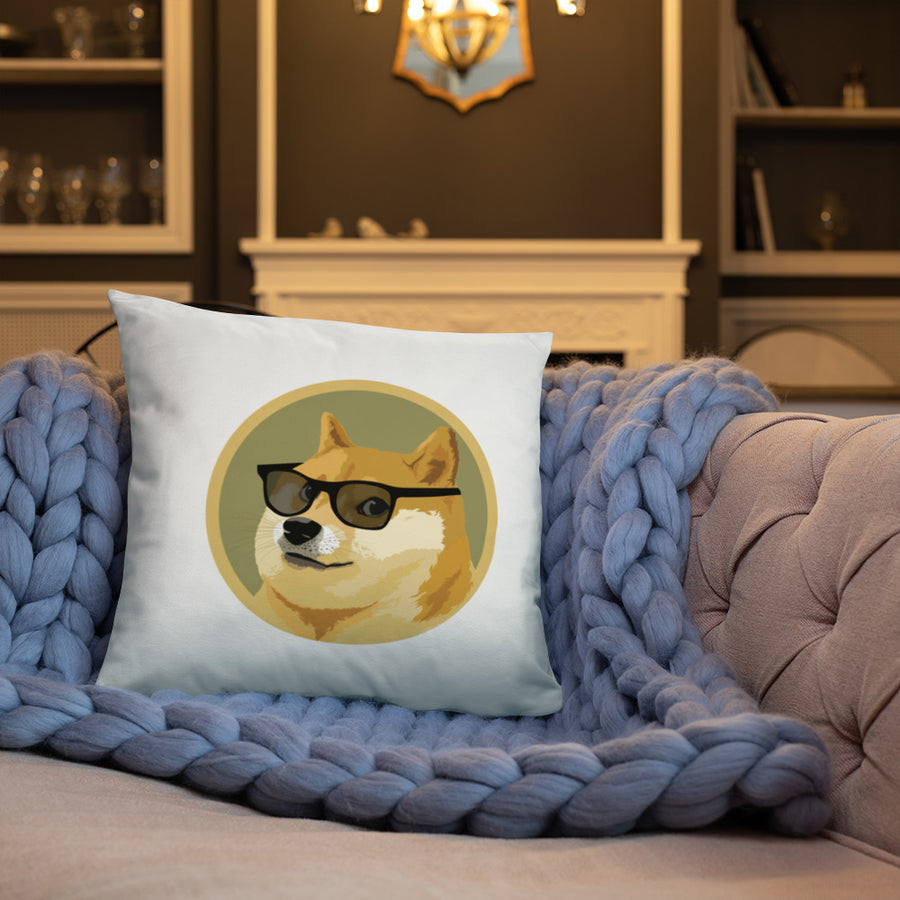 Dog In Glasses - Basic Pillow