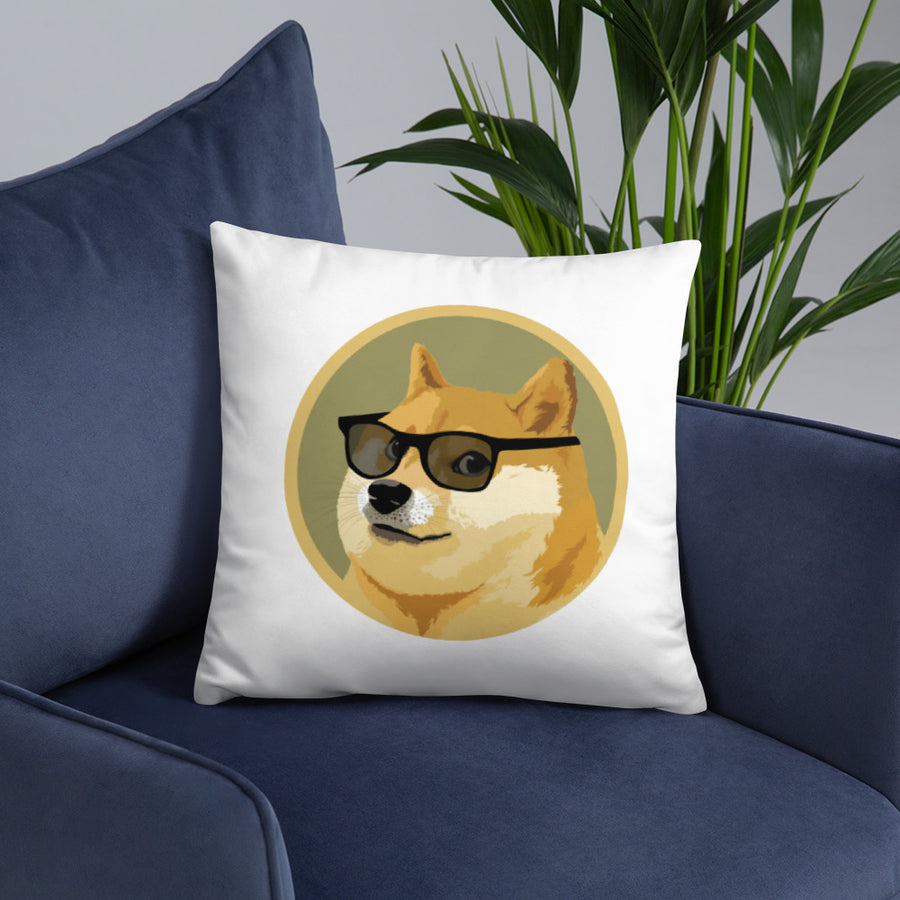 Dog In Glasses - Basic Pillow