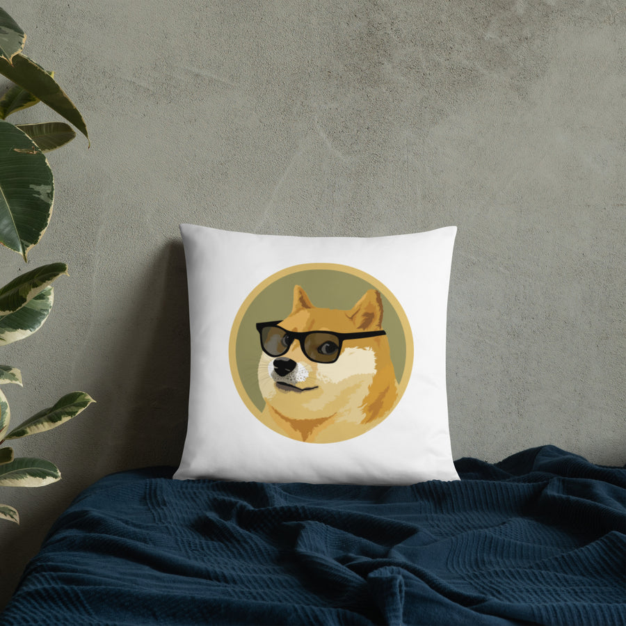 Dog In Glasses - Basic Pillow