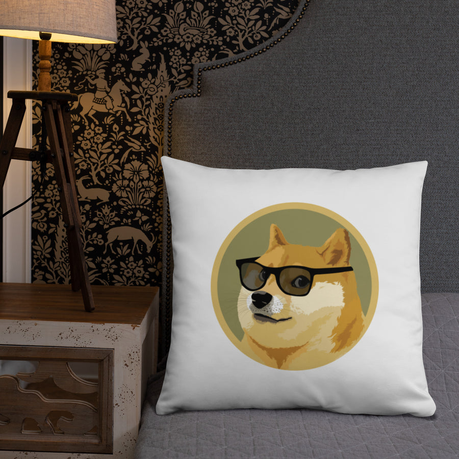 Dog In Glasses - Basic Pillow