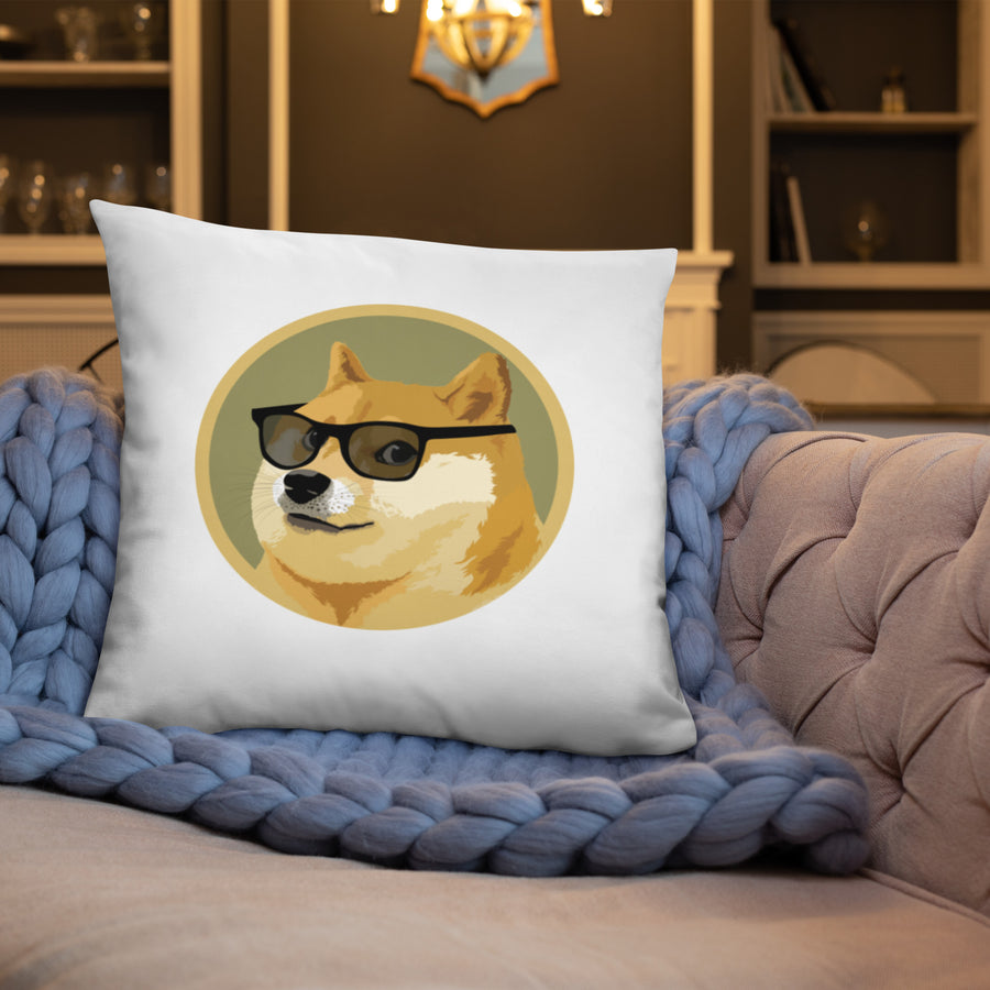 Dog In Glasses - Basic Pillow