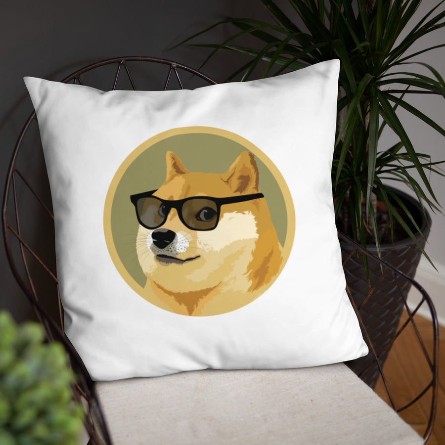 Dog In Glasses - Basic Pillow