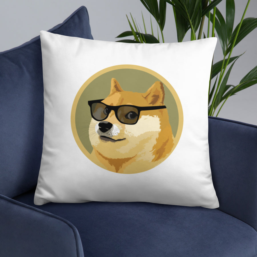 Dog In Glasses - Basic Pillow