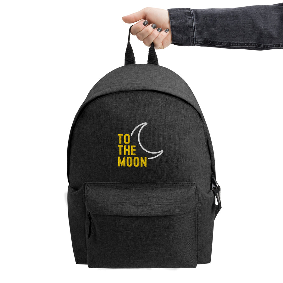 To The Moon - Embroidered Backpack