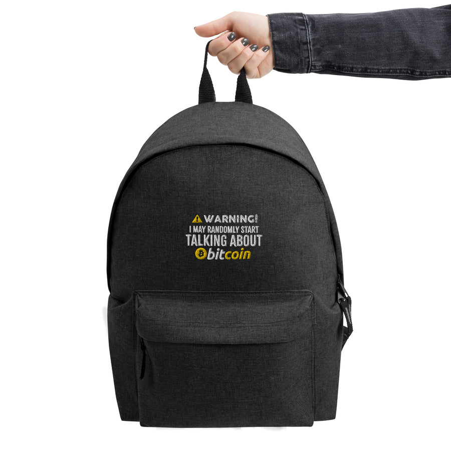 Talking About Bitcoin - Embroidered Backpack