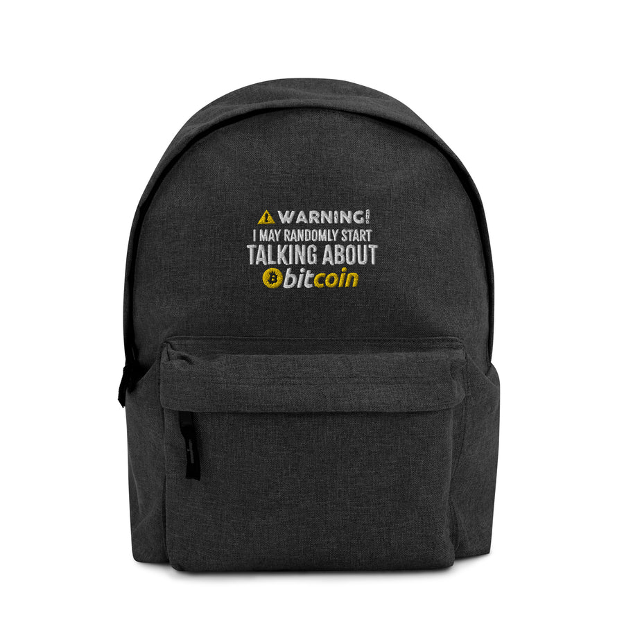 Talking About Bitcoin - Embroidered Backpack