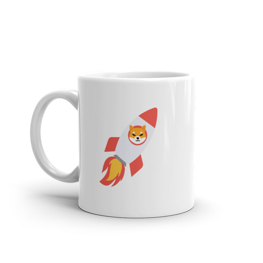 Shiba Rocket - White glossy mug