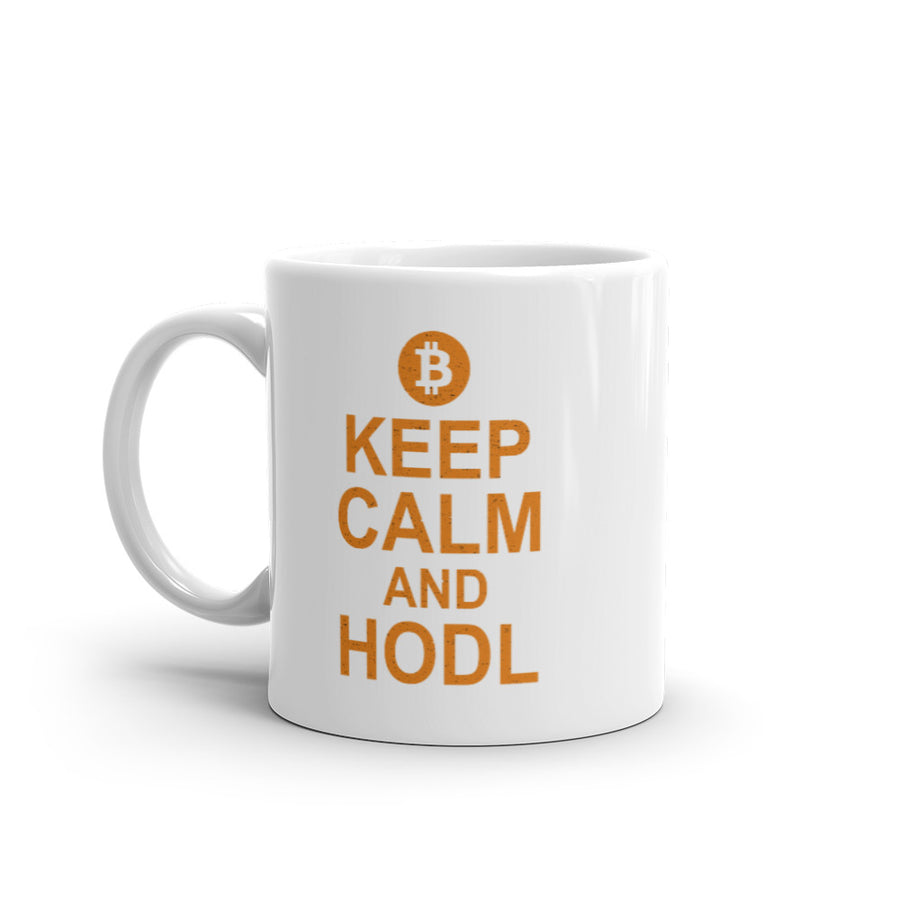 Keep Calm and Hodl - White glossy mug