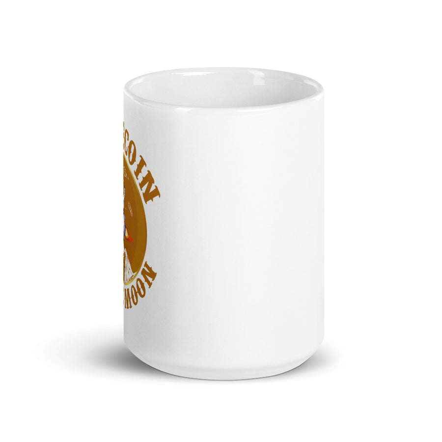 Dogecoin To The Moon - White glossy mug