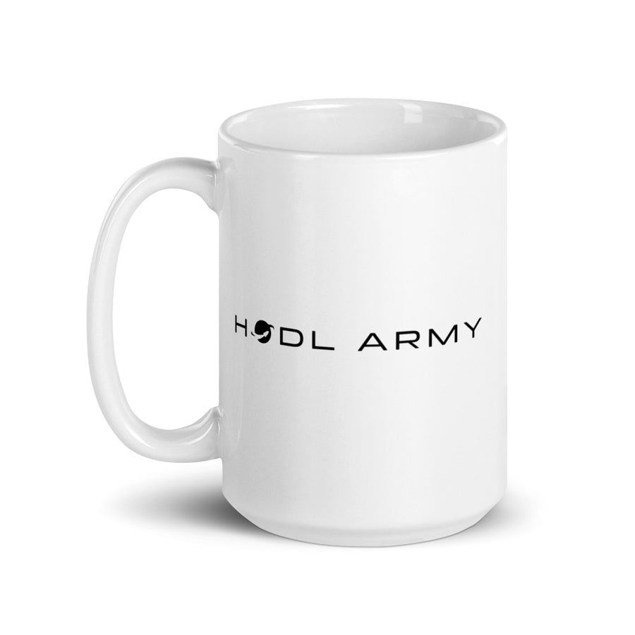 Hodl army - White glossy mug