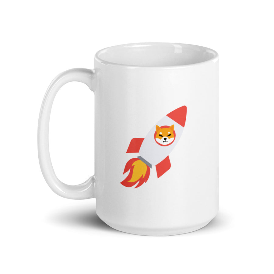 Shiba Rocket - White glossy mug