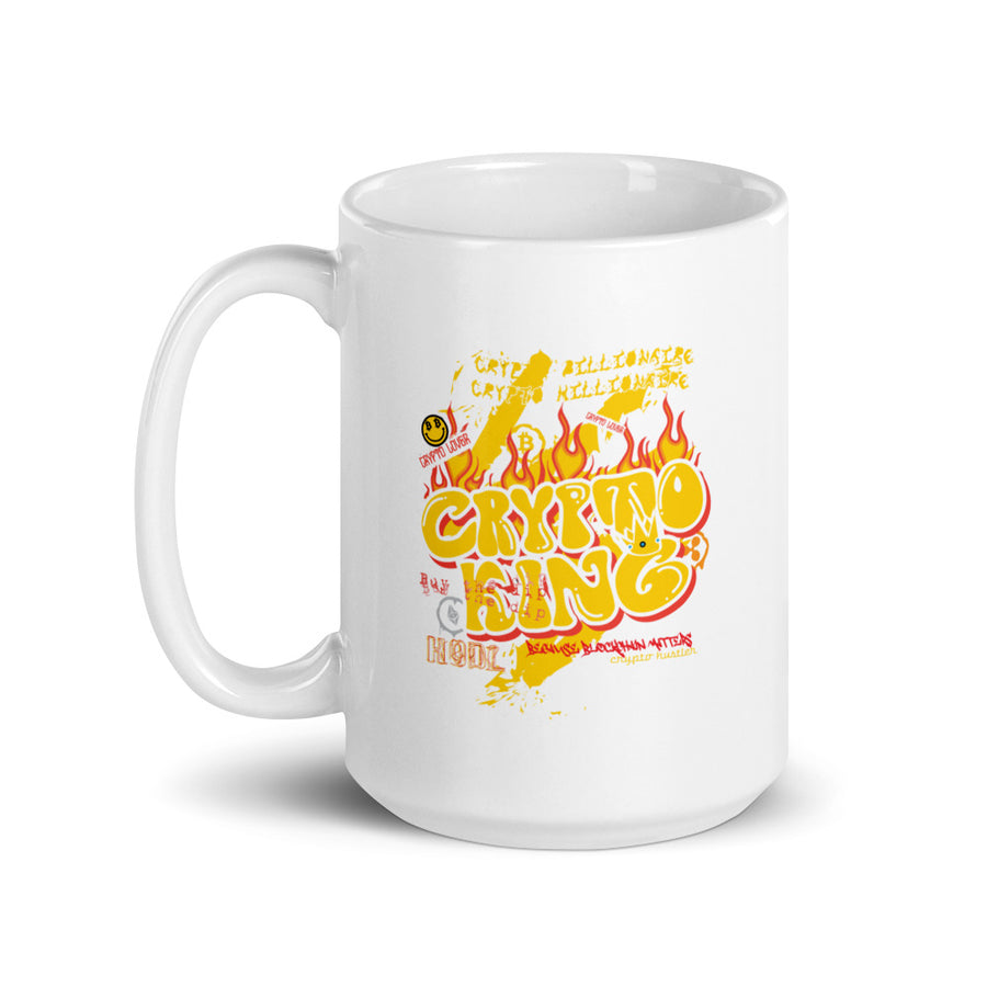 Crypto King - White glossy mug