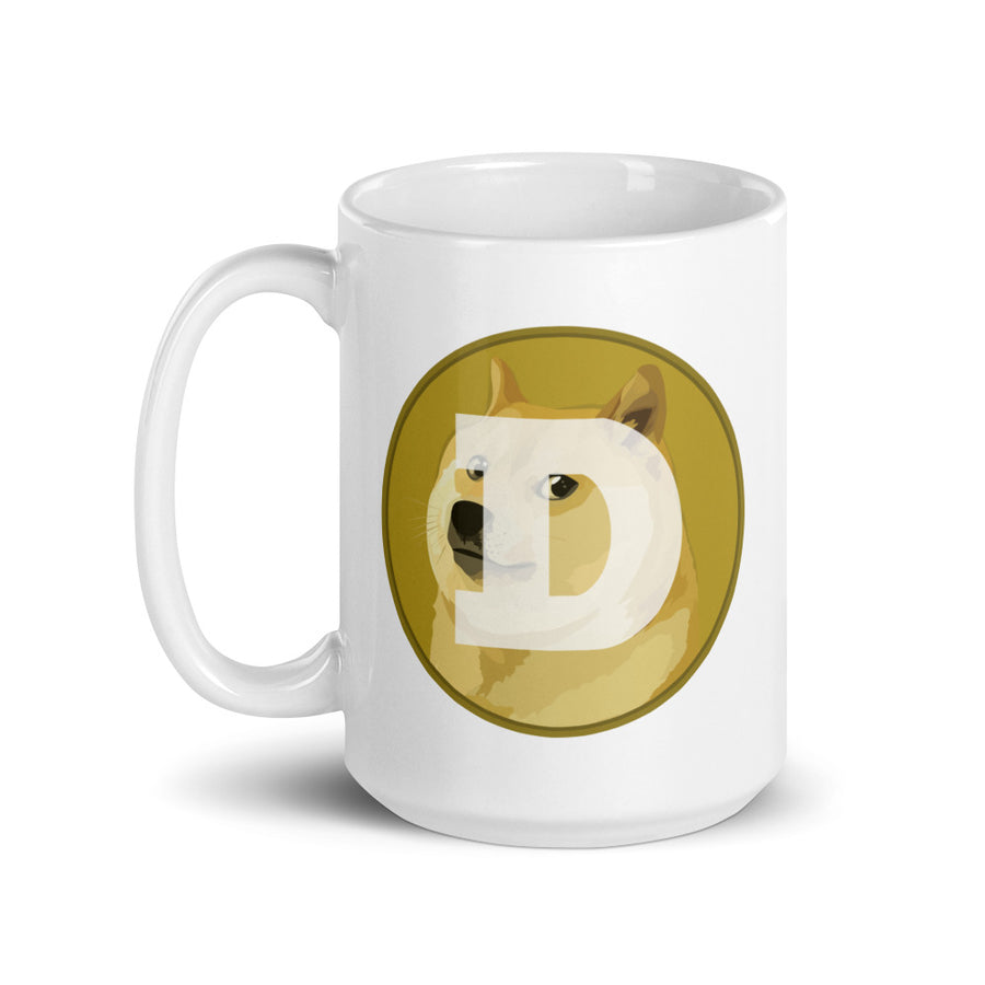 Dogecoin - White glossy mug