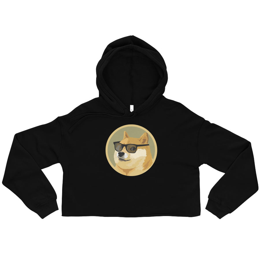 Dog In Glasses - Crop Hoodie