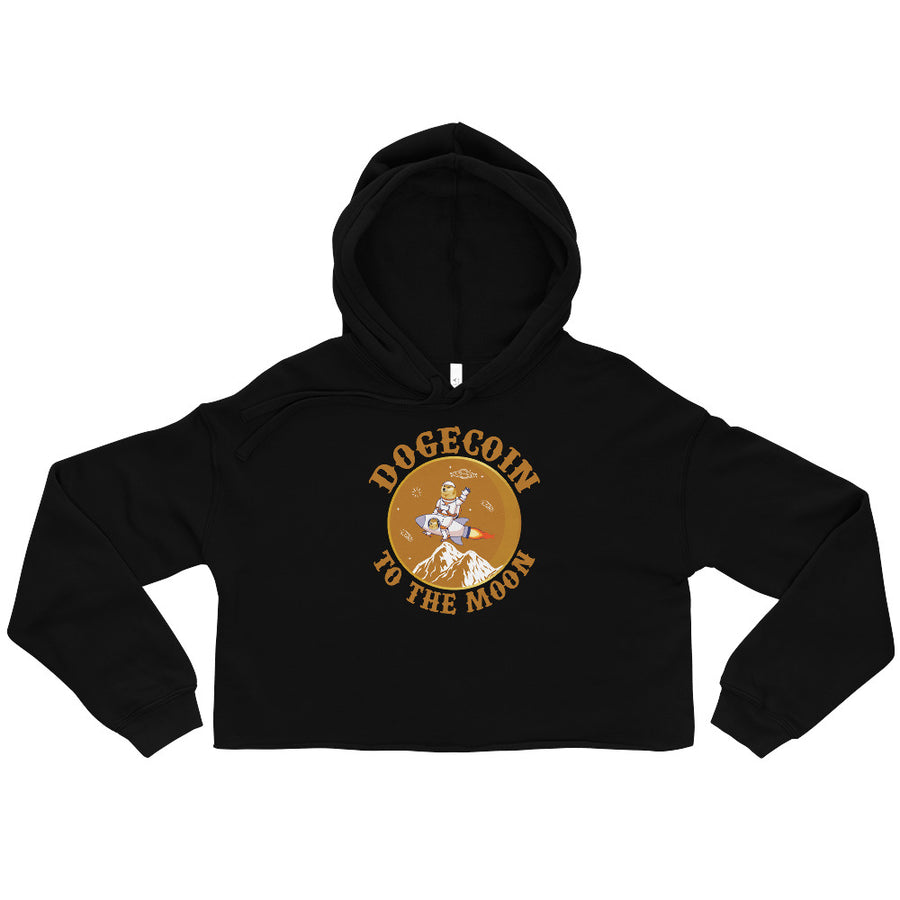 Dogecoin To The Moon - Crop Hoodie