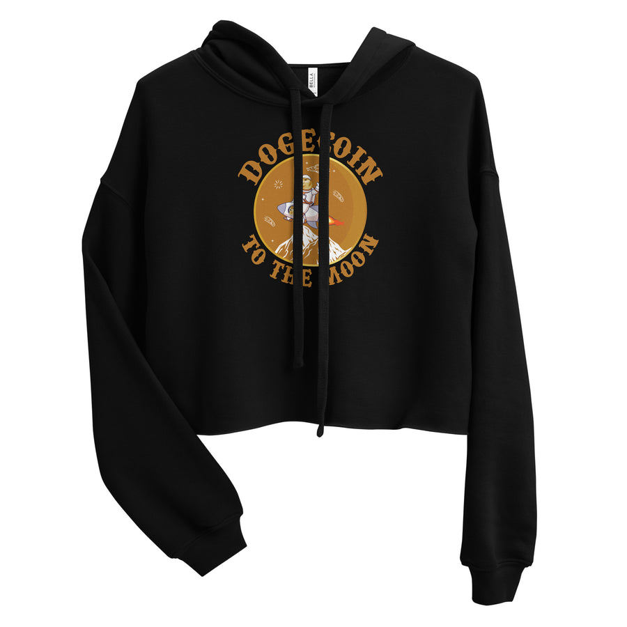 Dogecoin To The Moon - Crop Hoodie