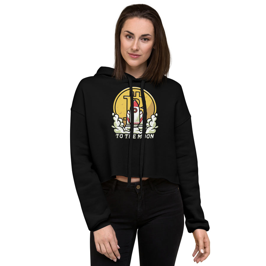 Rocket To The Moon - Crop Hoodie