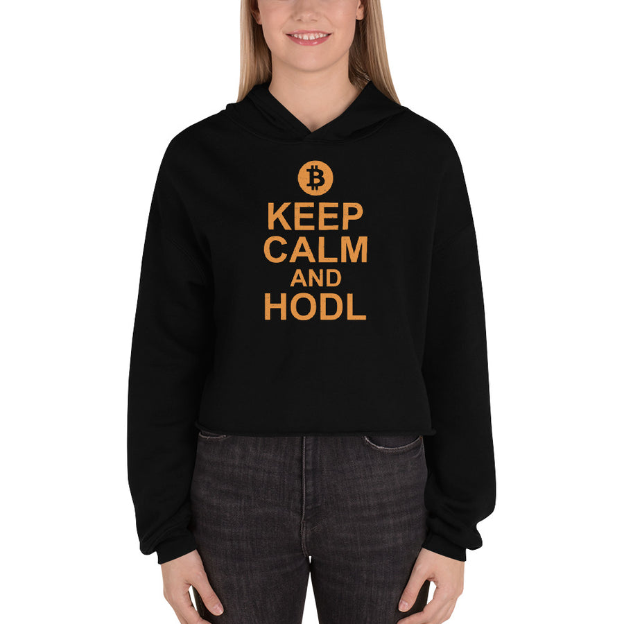 Keep Calm and Hodl - Crop Hoodie