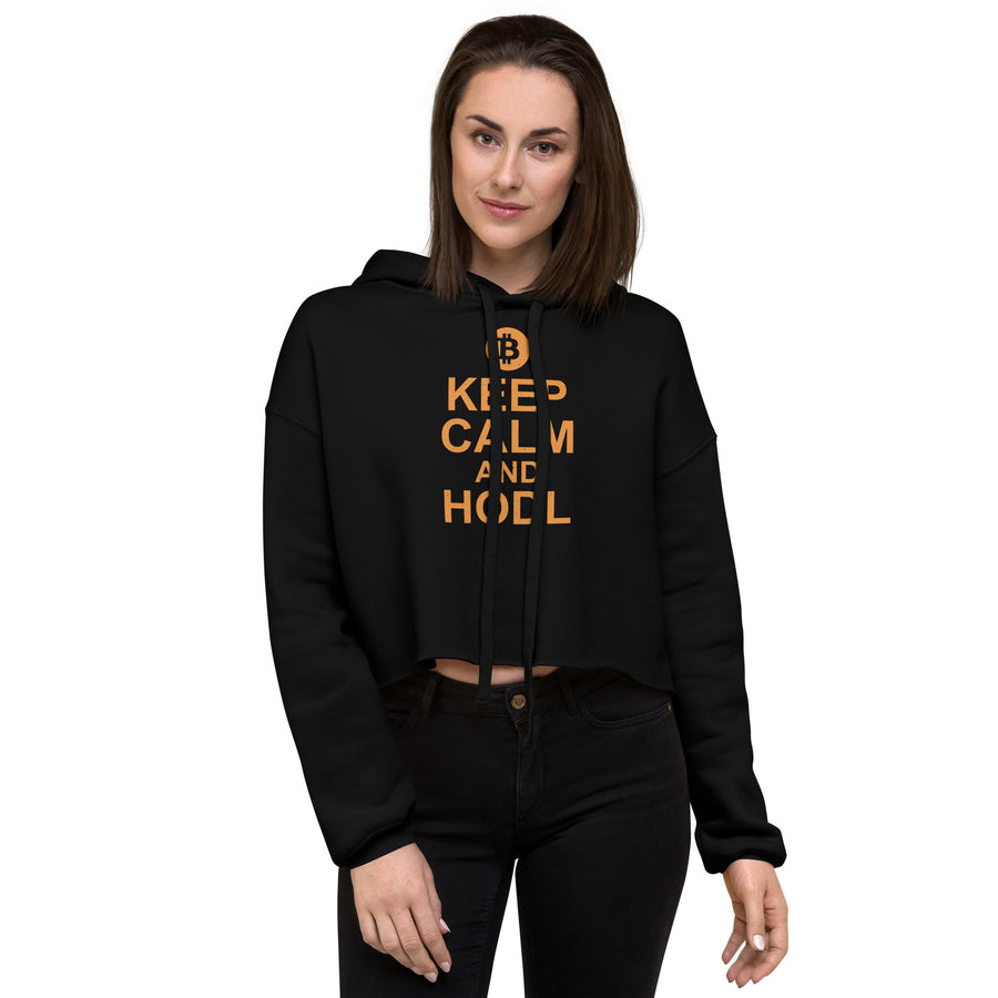 Keep Calm and Hodl - Crop Hoodie