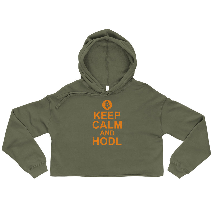 Keep Calm and Hodl - Crop Hoodie