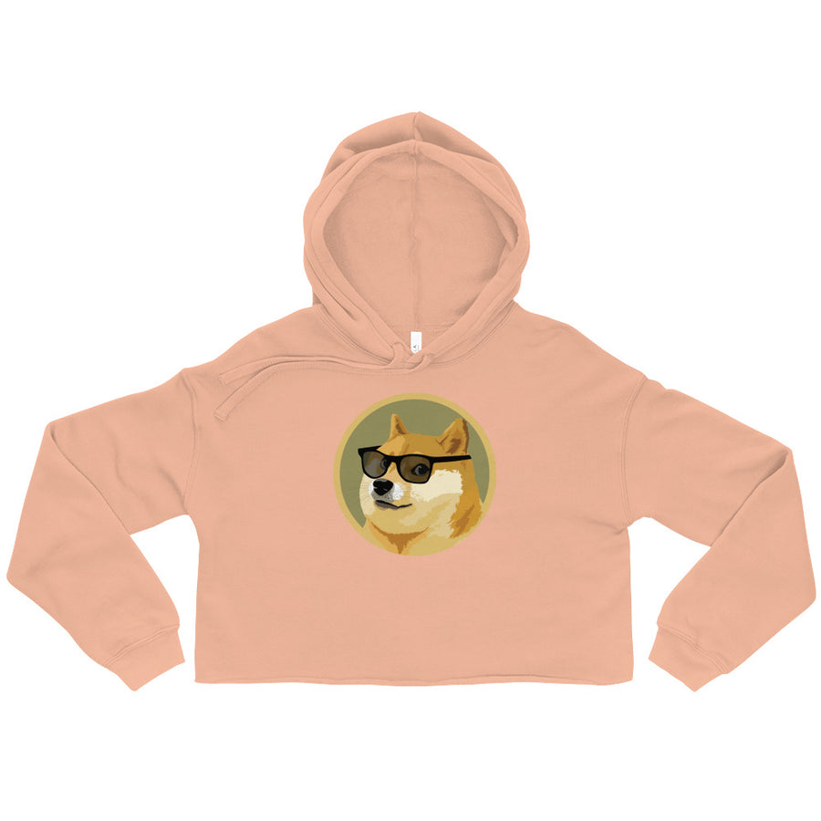 Dog In Glasses - Crop Hoodie