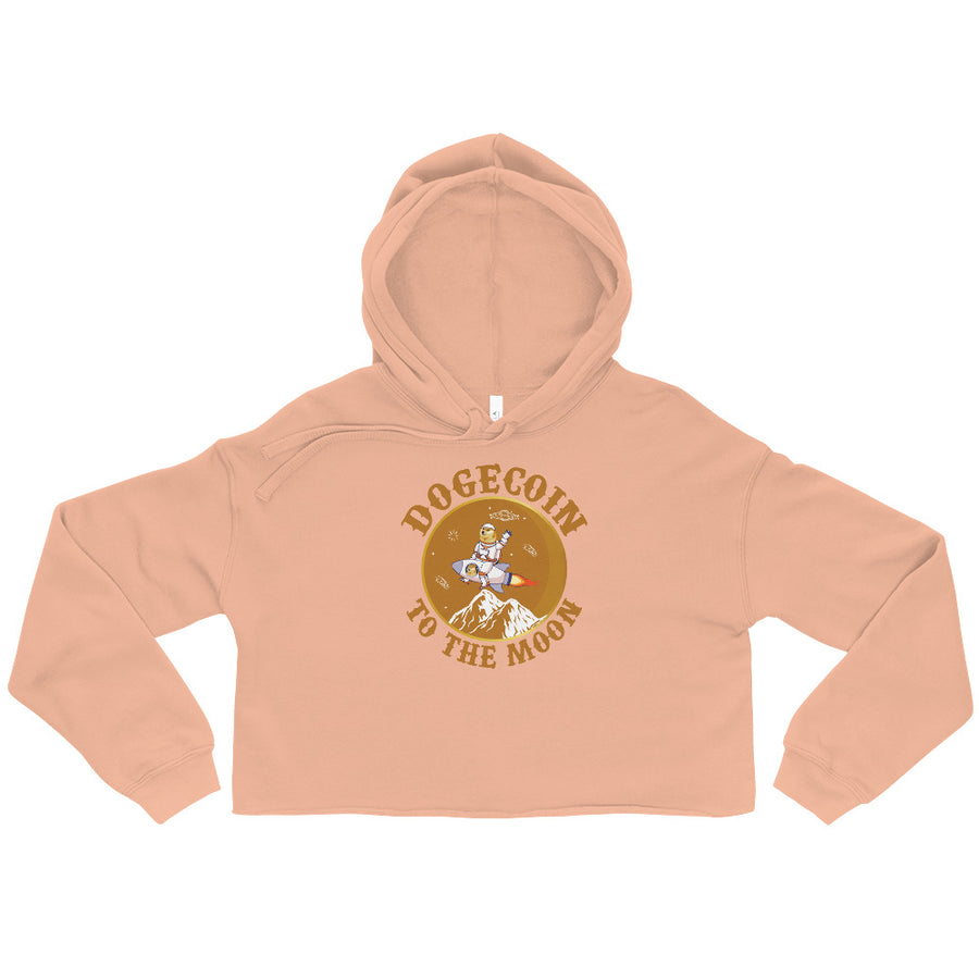 Dogecoin To The Moon - Crop Hoodie